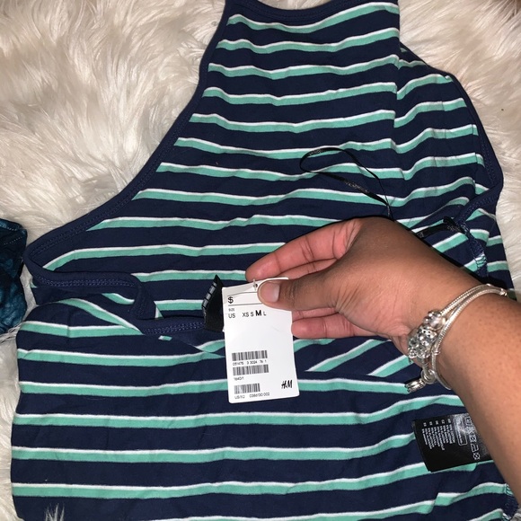 Tie Dye & Striped Cropped Halter Top Set - Picture 3 of 3